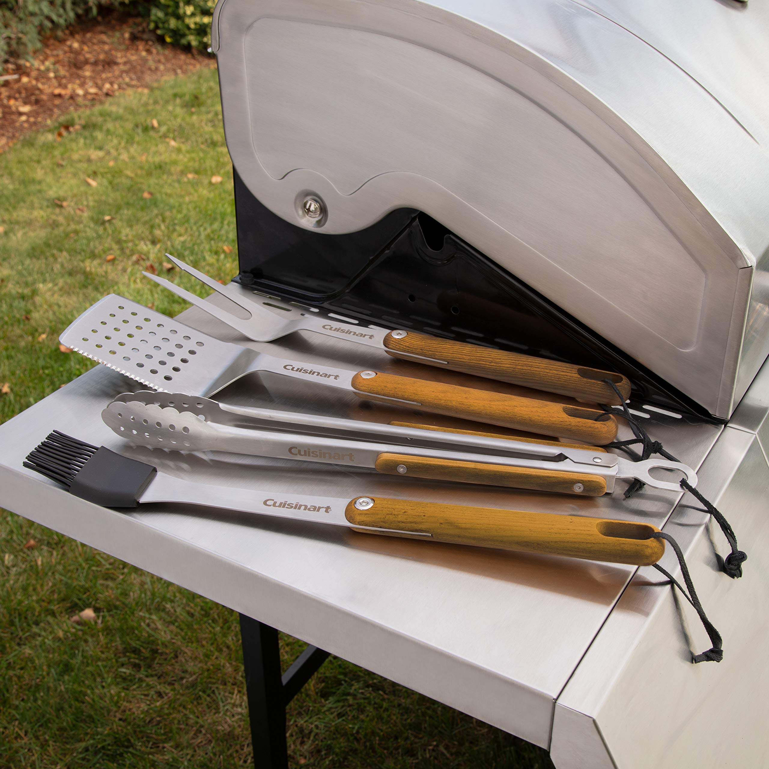 cuisinart-cgs-1100-4-piece-ash-wood-handle-grill-tool-set-with-spatula-locking-t image 3