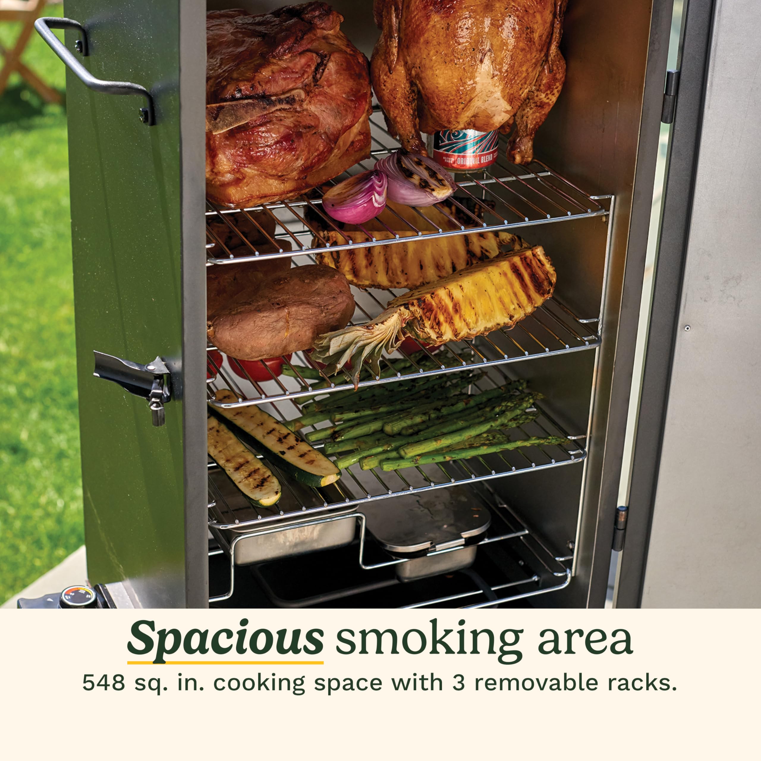 cuisinart-30-electric-smoker-548-sq-in-3-adjustable-chrome-racks-100-400-f-tempe image 3