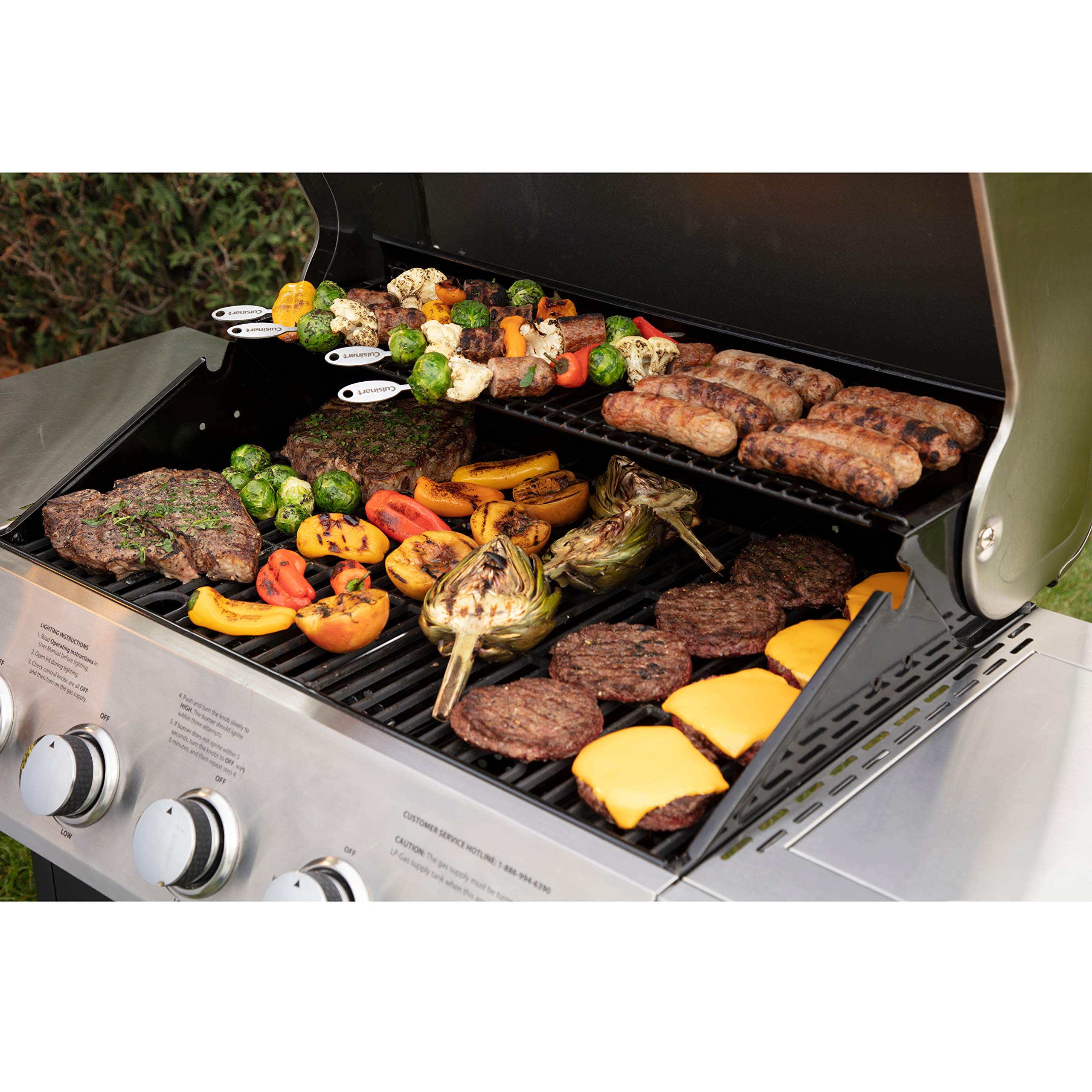 cuisinart-5-burner-propane-gas-grill-with-side-burner-cgg-8500-stainless-steel image 8