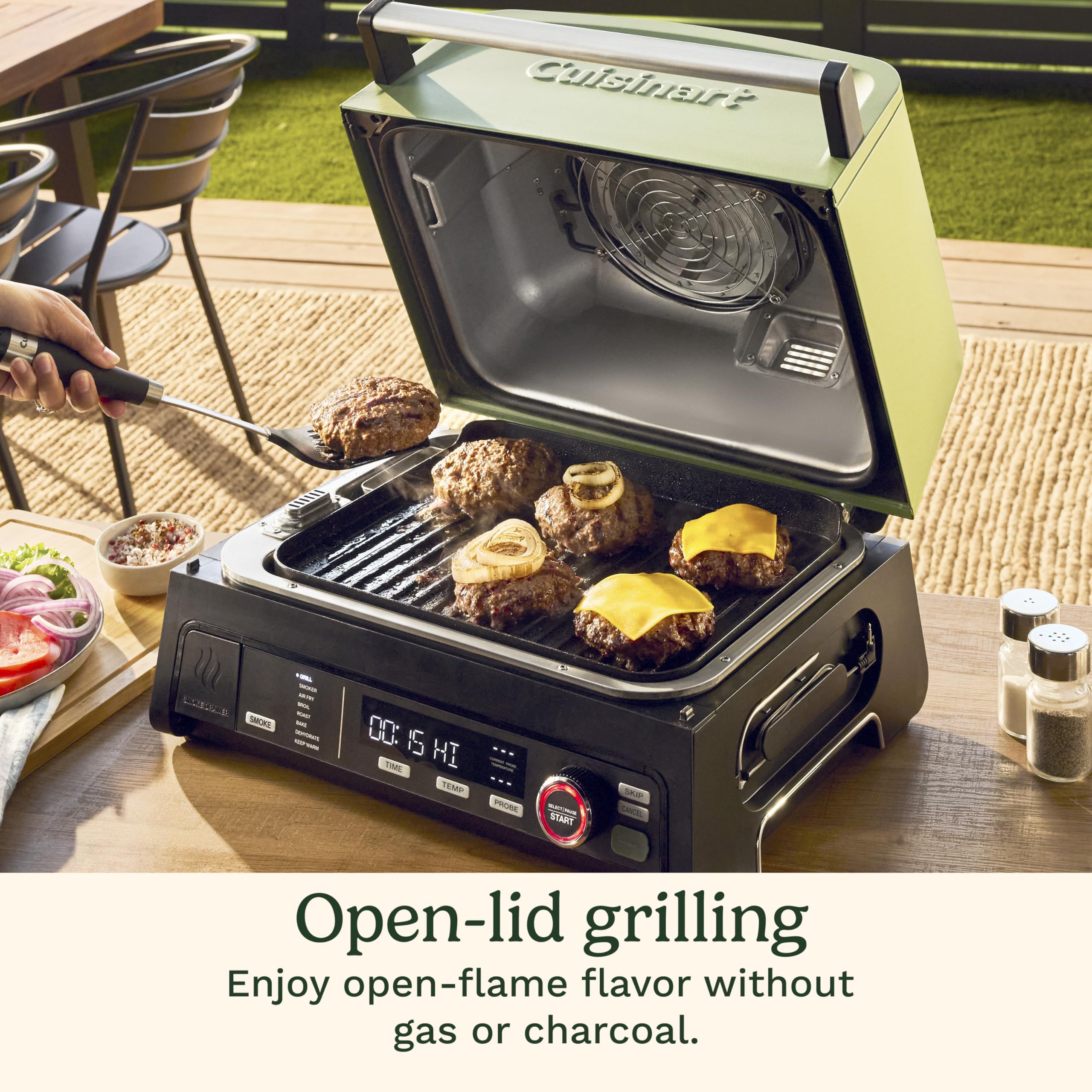 cuisinart-flavorboost-8-in-1-outdoor-electric-bbq-grill-portable-smoker-with-air image 4