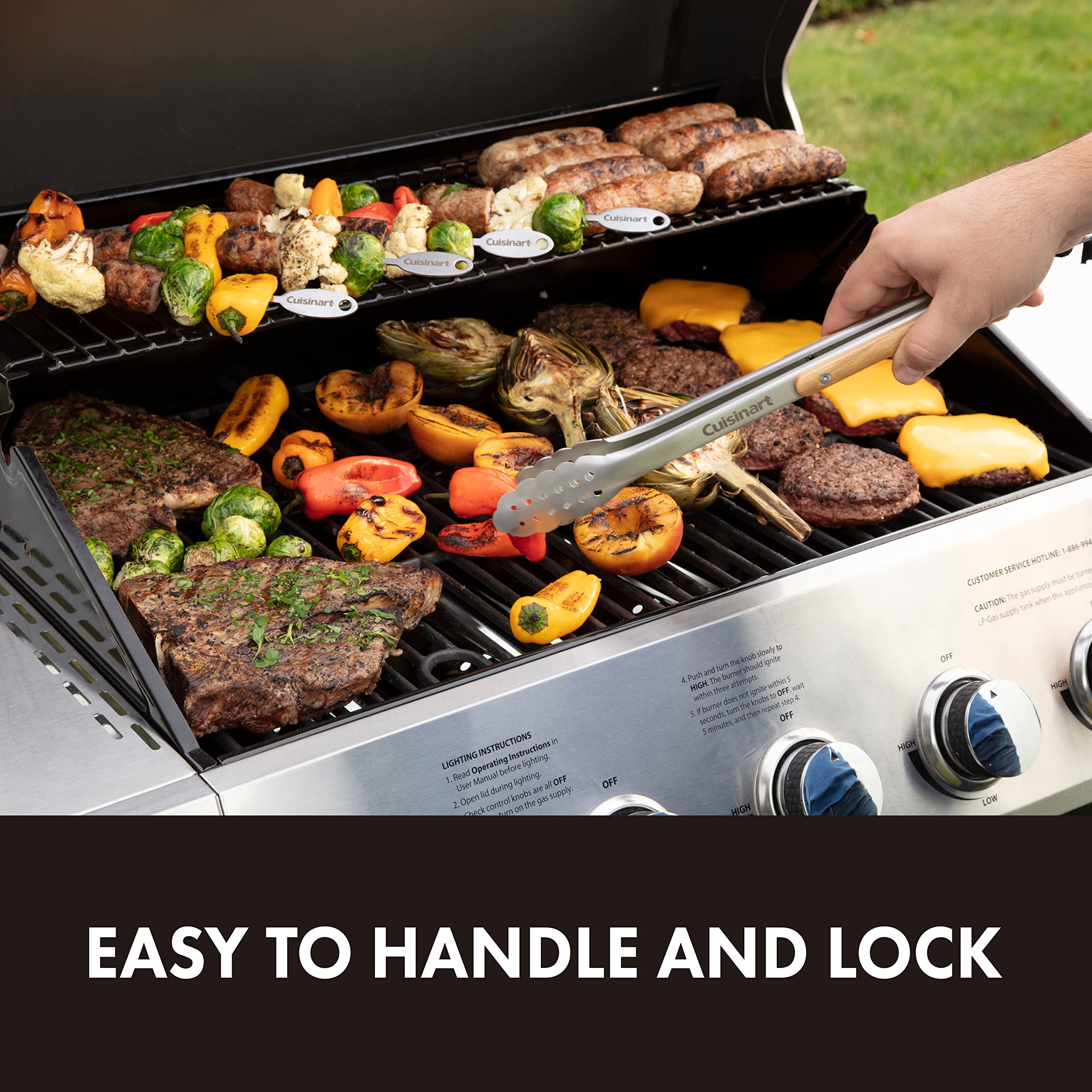 cuisinart-cgs-1100-4-piece-ash-wood-handle-grill-tool-set-with-spatula-locking-t image 4