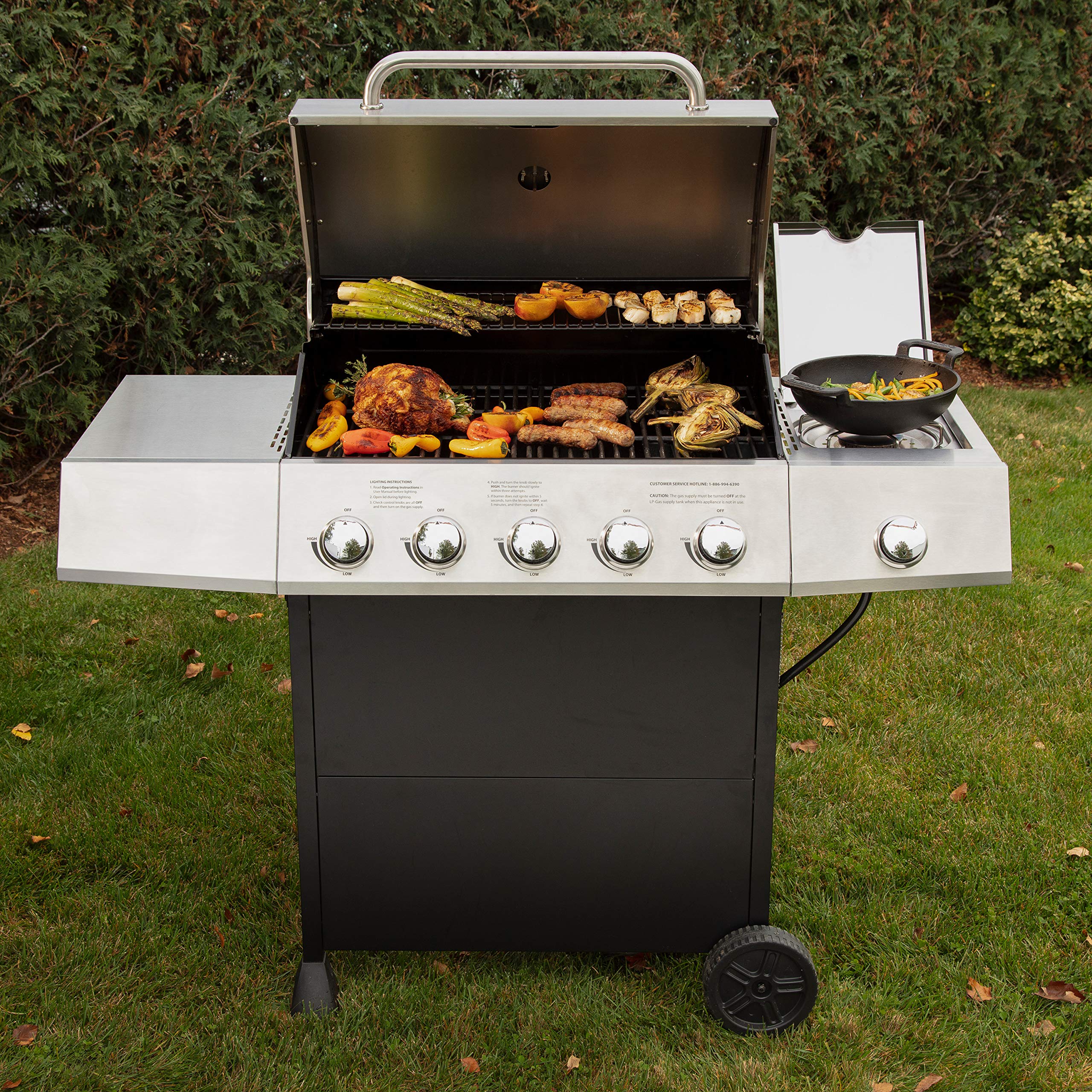 cuisinart-5-burner-propane-gas-grill-with-side-burner-cgg-8500-stainless-steel image 7