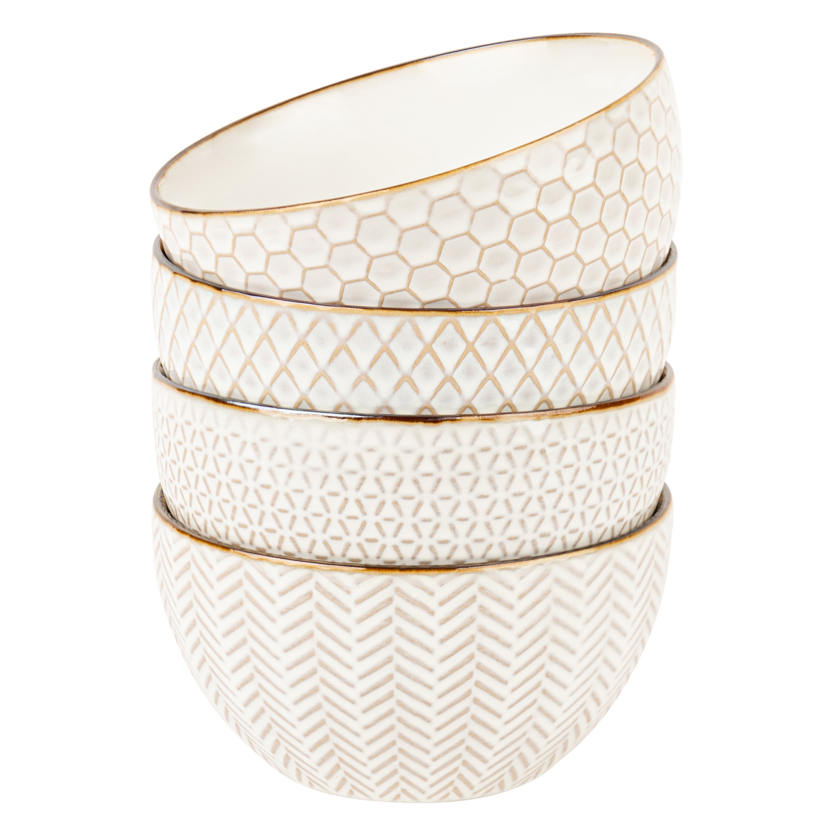 kook-narbonne-collection-cereal-bowls-22-oz-set-of-4-ceramic-dishwasher-microwav image 1