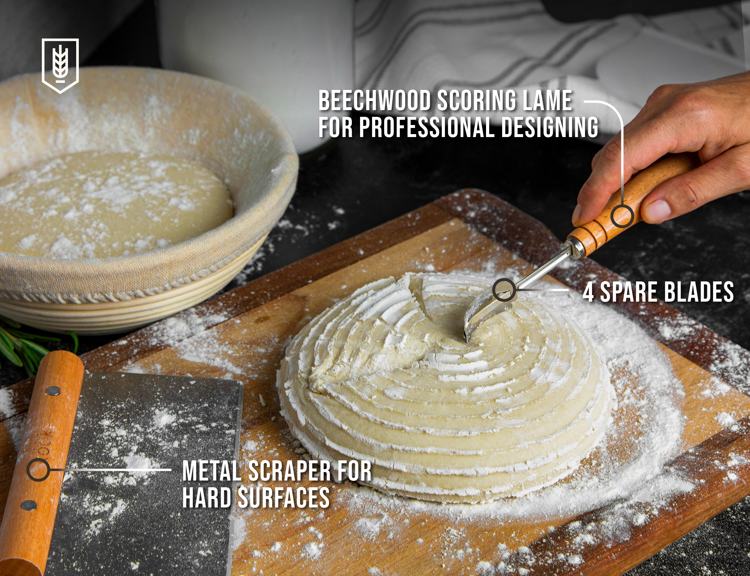 kook-proofing-set-rattan-baskets-with-liners-scrapers-lame-spare-blades image 7