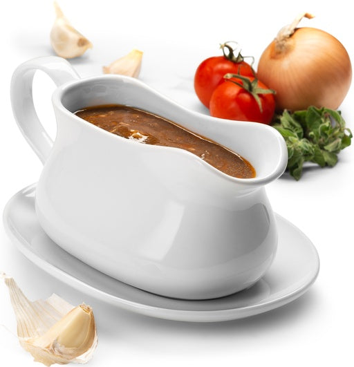 kook-euro-ceramic-gravy-boat-with-large-handle-for-sauces-dressings-snow-white-g image 3