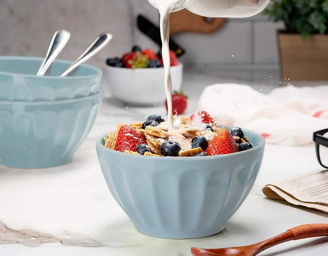 kook-ceramic-cereal-bowls-23-oz-set-of-6-3-colors-microwave-dishwasher-safe image 2