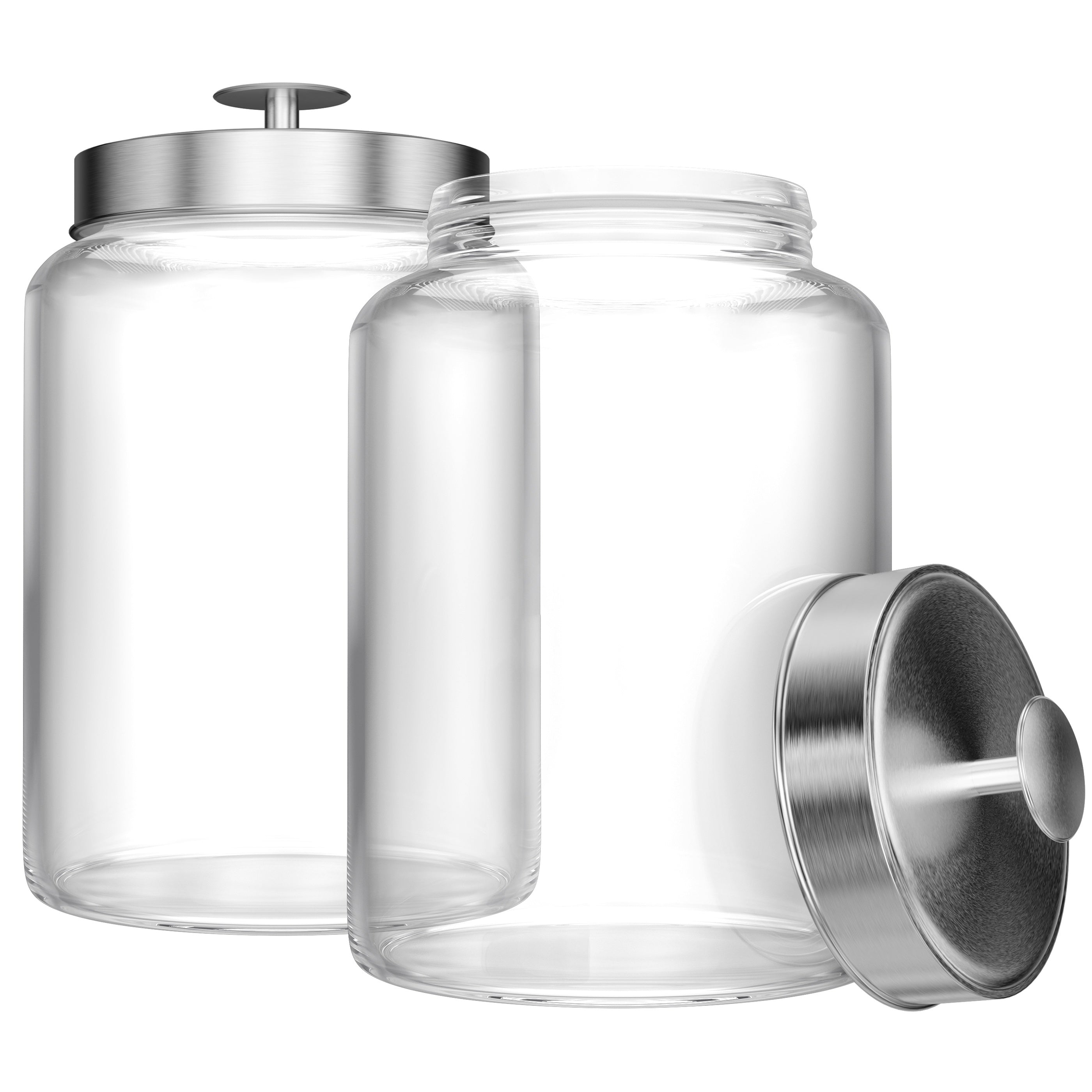 kook-glass-kitchen-canisters-set-of-2-3-7-liter-capacity-each image 1
