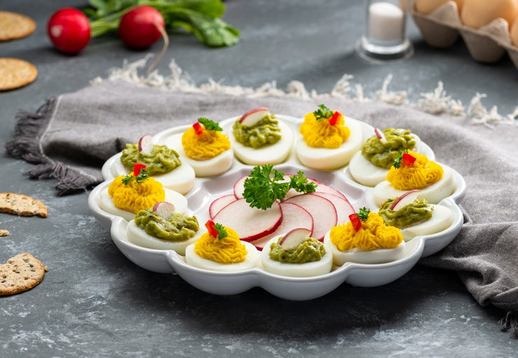 kook-ceramic-egg-tray-holds-12-eggs-glossy-ceramic-serving-dish image 2