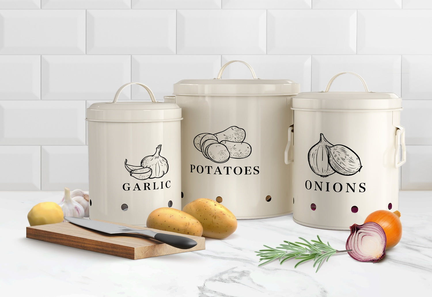 kook-farmhouse-collection-potato-onion-garlic-kitchen-storage-canisters-metal-se image 2