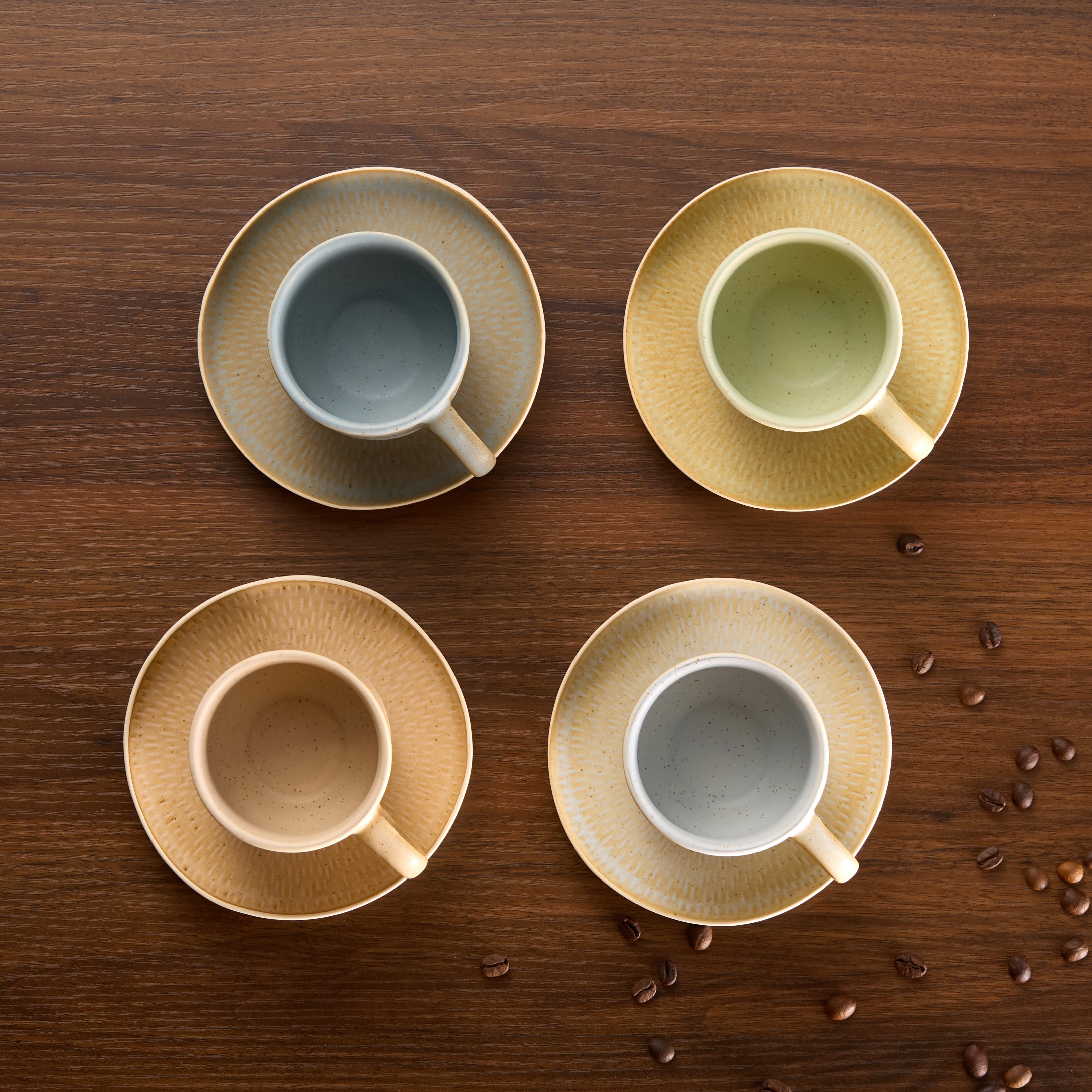kook-espresso-mug-and-saucer-set-set-of-4-neutral-multicolor-2-7-oz-5-5-oz image 3
