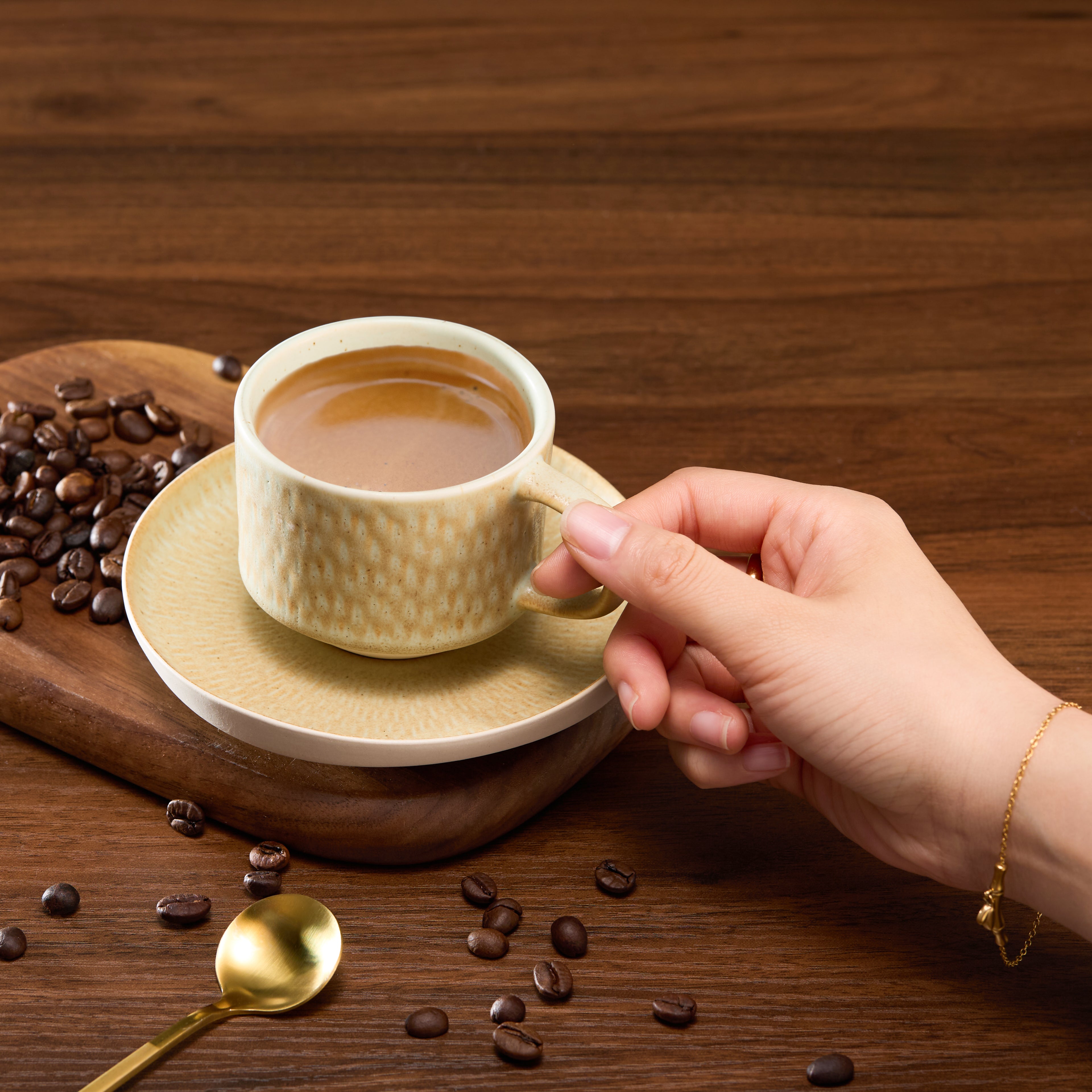 kook-espresso-mug-and-saucer-set-set-of-4-neutral-multicolor-2-7-oz-5-5-oz image 6