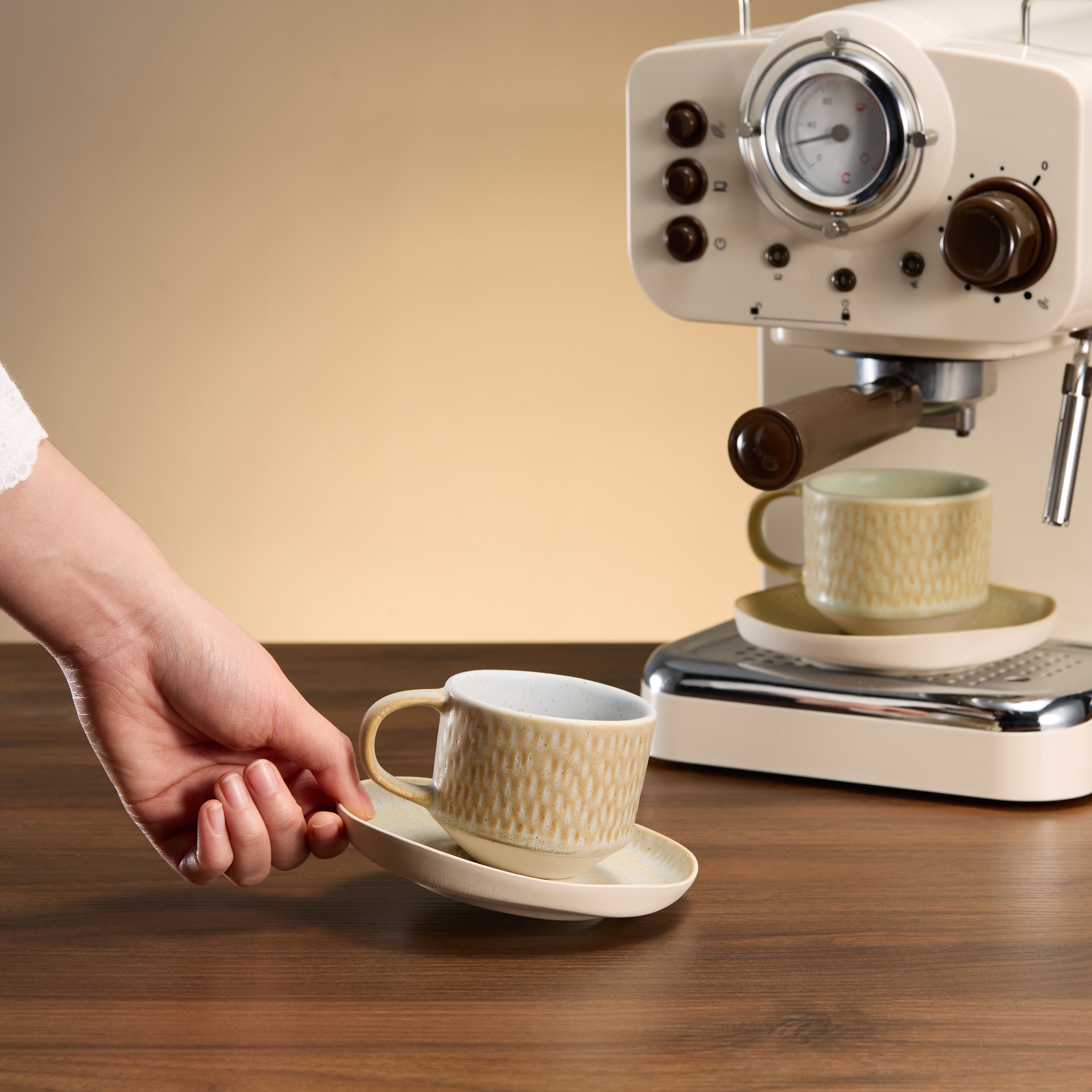 kook-espresso-mug-and-saucer-set-set-of-4-neutral-multicolor-2-7-oz-5-5-oz image 5