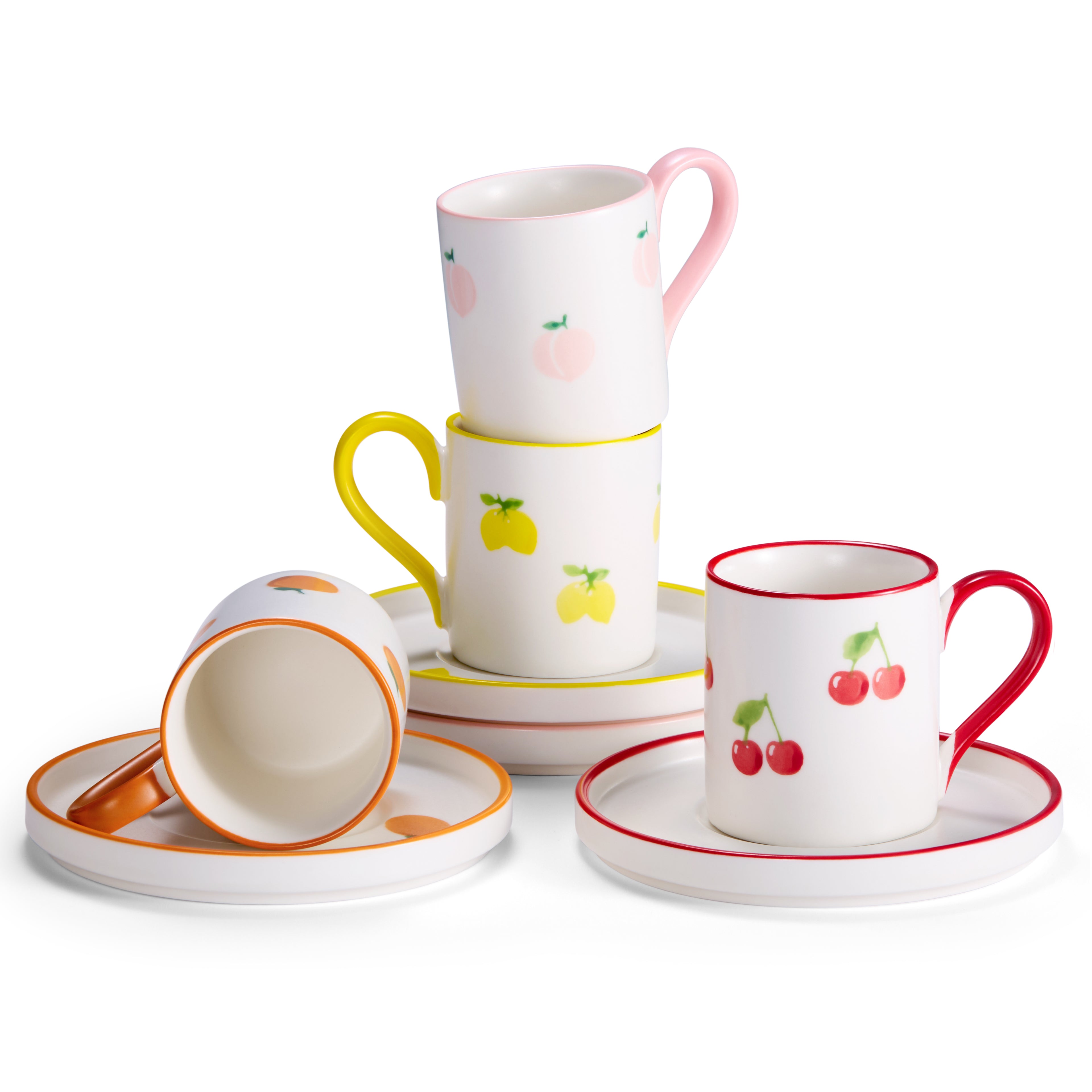 kook-hand-painted-porcelain-espresso-cups-and-saucer-set-set-of-4-3-oz-multicolo image 1