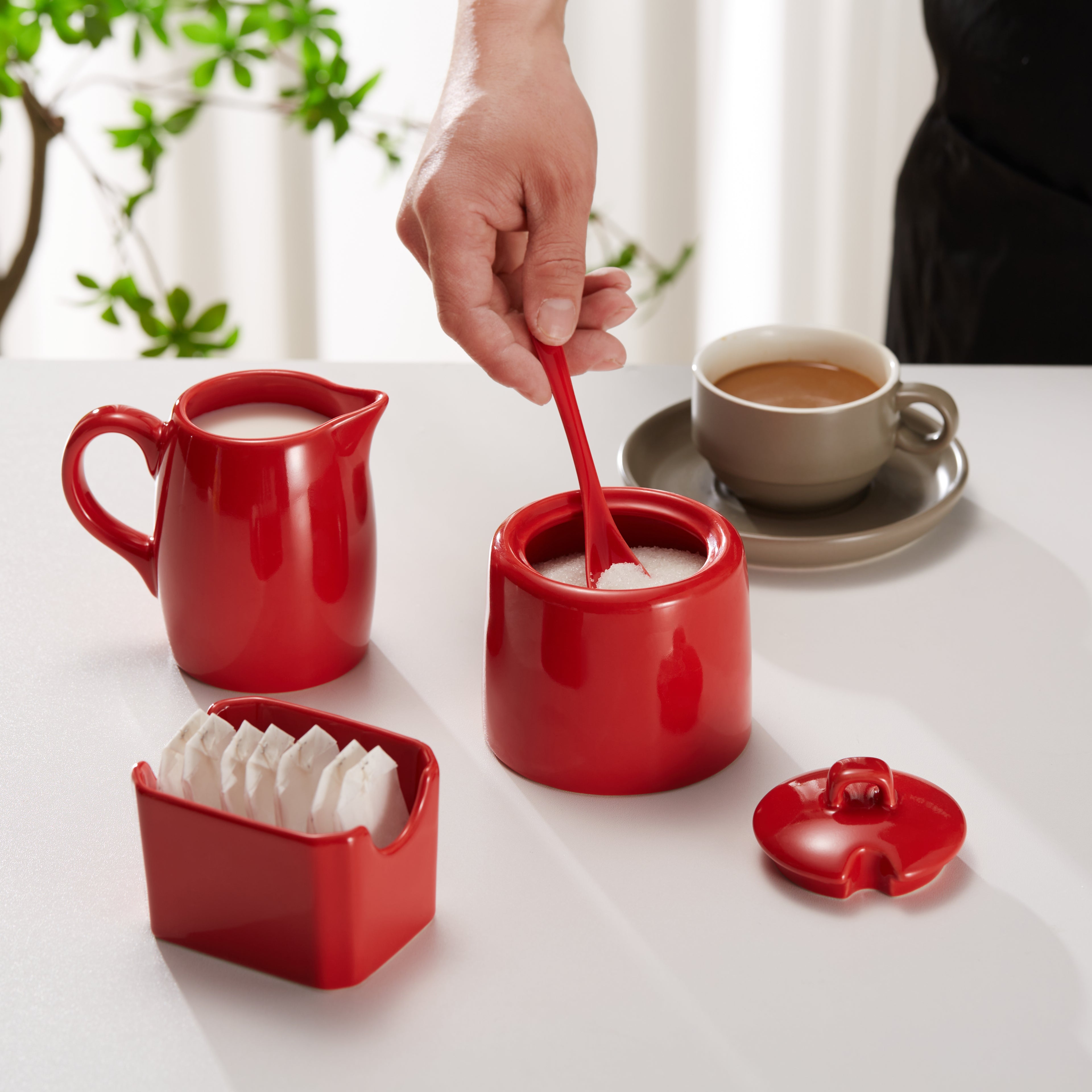 kook-sugar-and-creamer-set-porcelain-3-piece image 3