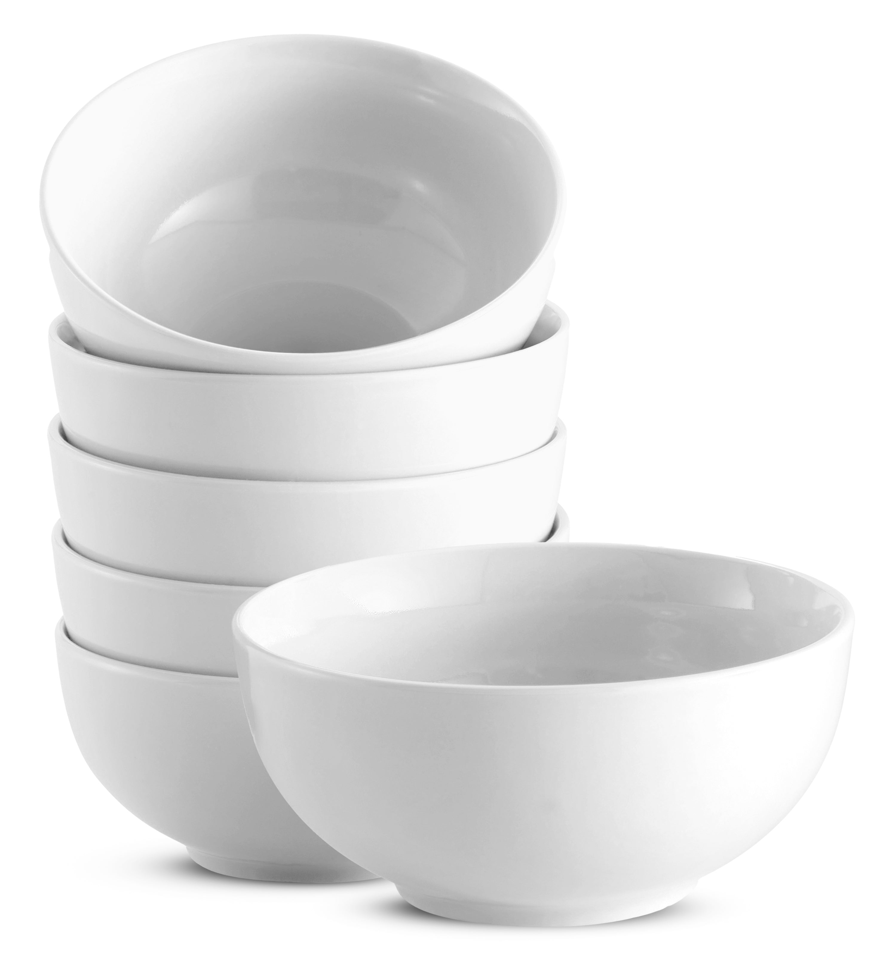 kook-20-oz-ceramic-cereal-bowls-set-of-6-snow-white-deep-durable image 2