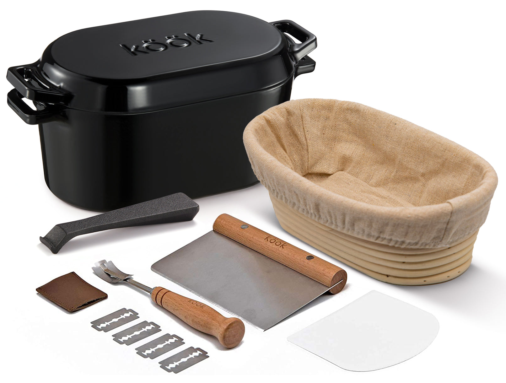 kook-sourdough-kit-15-piece-dutch-oven-and-proofing-set-with-banneton-baskets-sc image 1