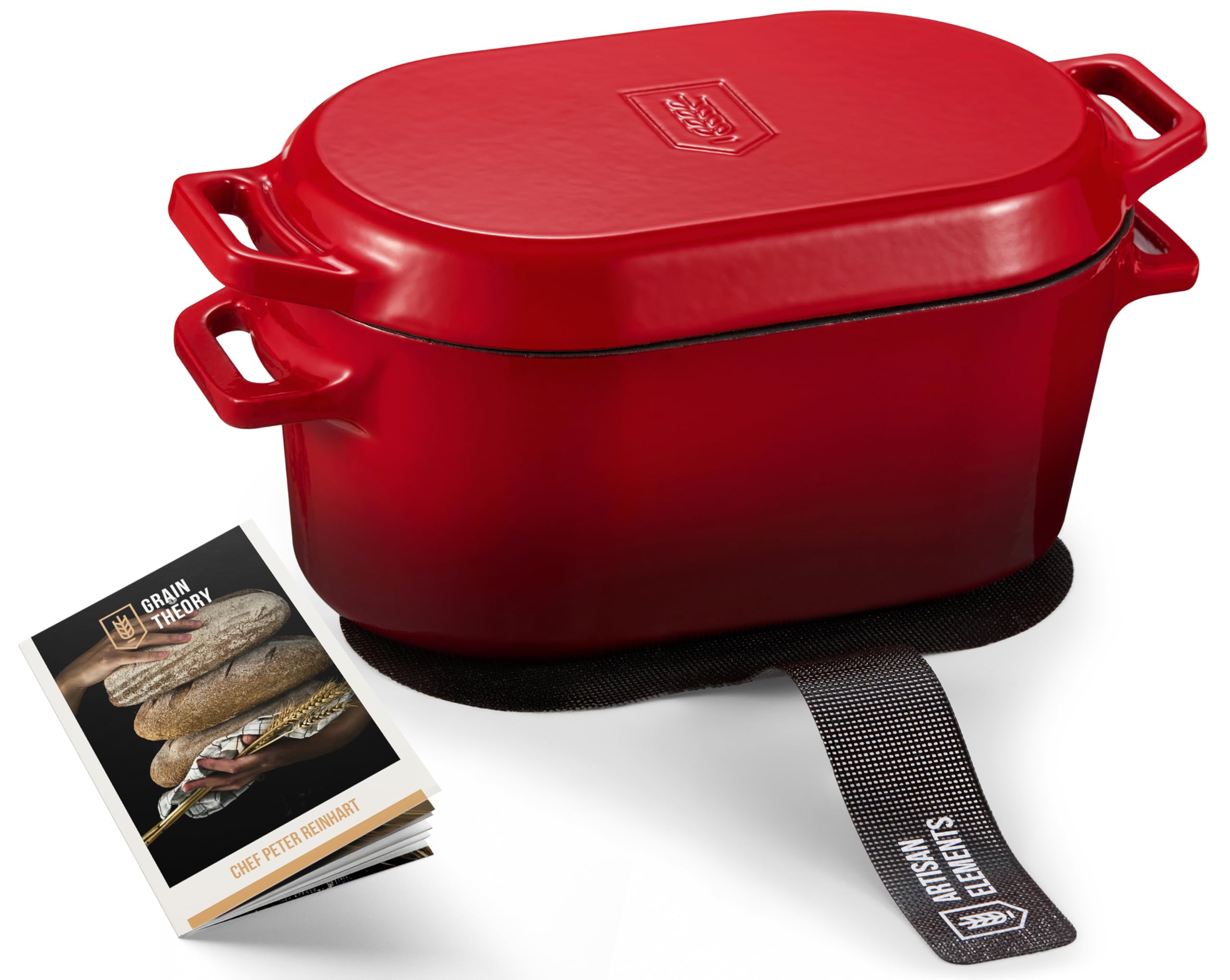 kook-oval-dutch-oven-3-4-qt-enameled-cast-iron-with-replacement-knob-compatibili image 1