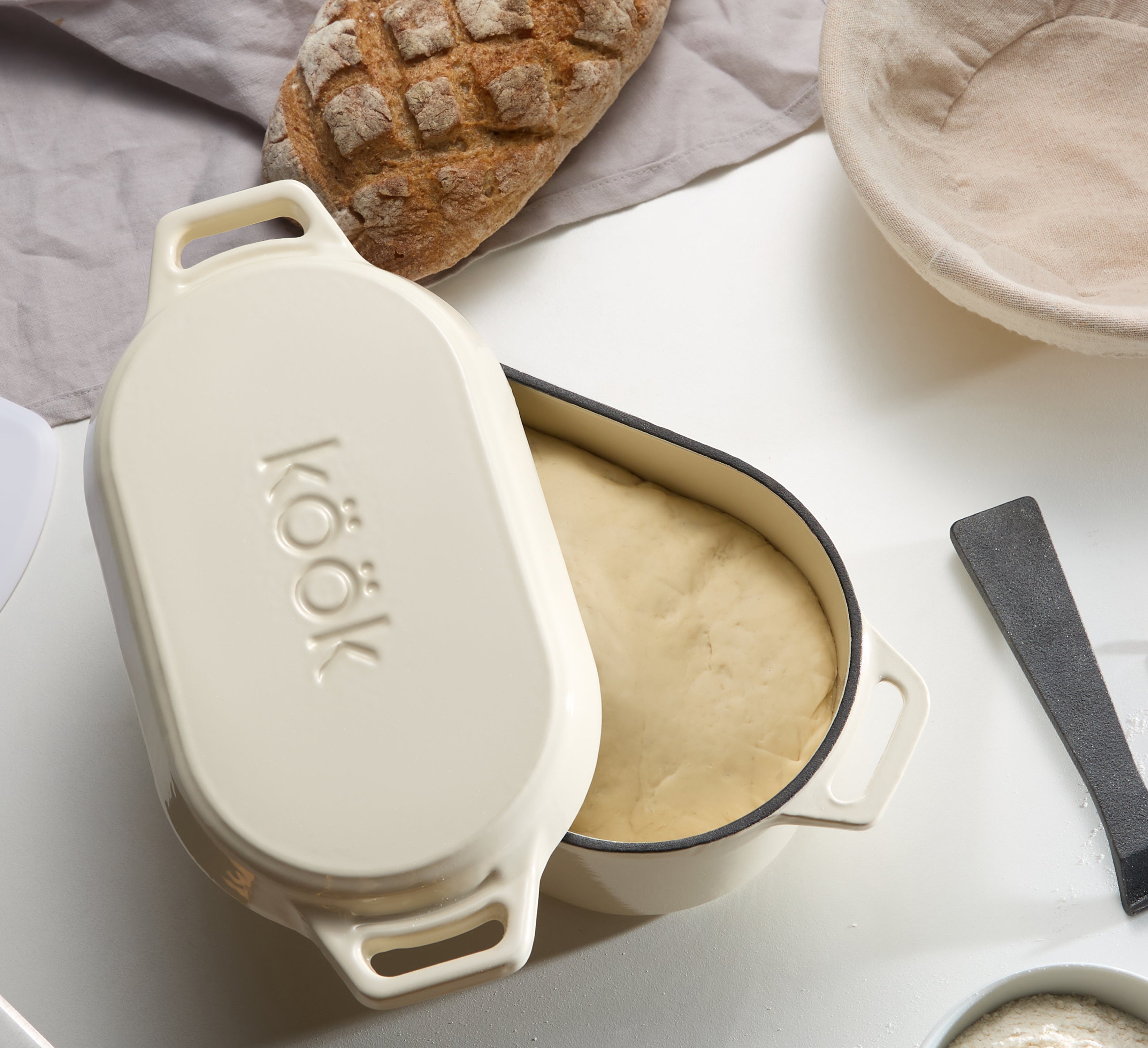 kook-oval-dutch-oven-3-4-qt-enameled-cast-iron-with-replacement-knob-compatibili image 6