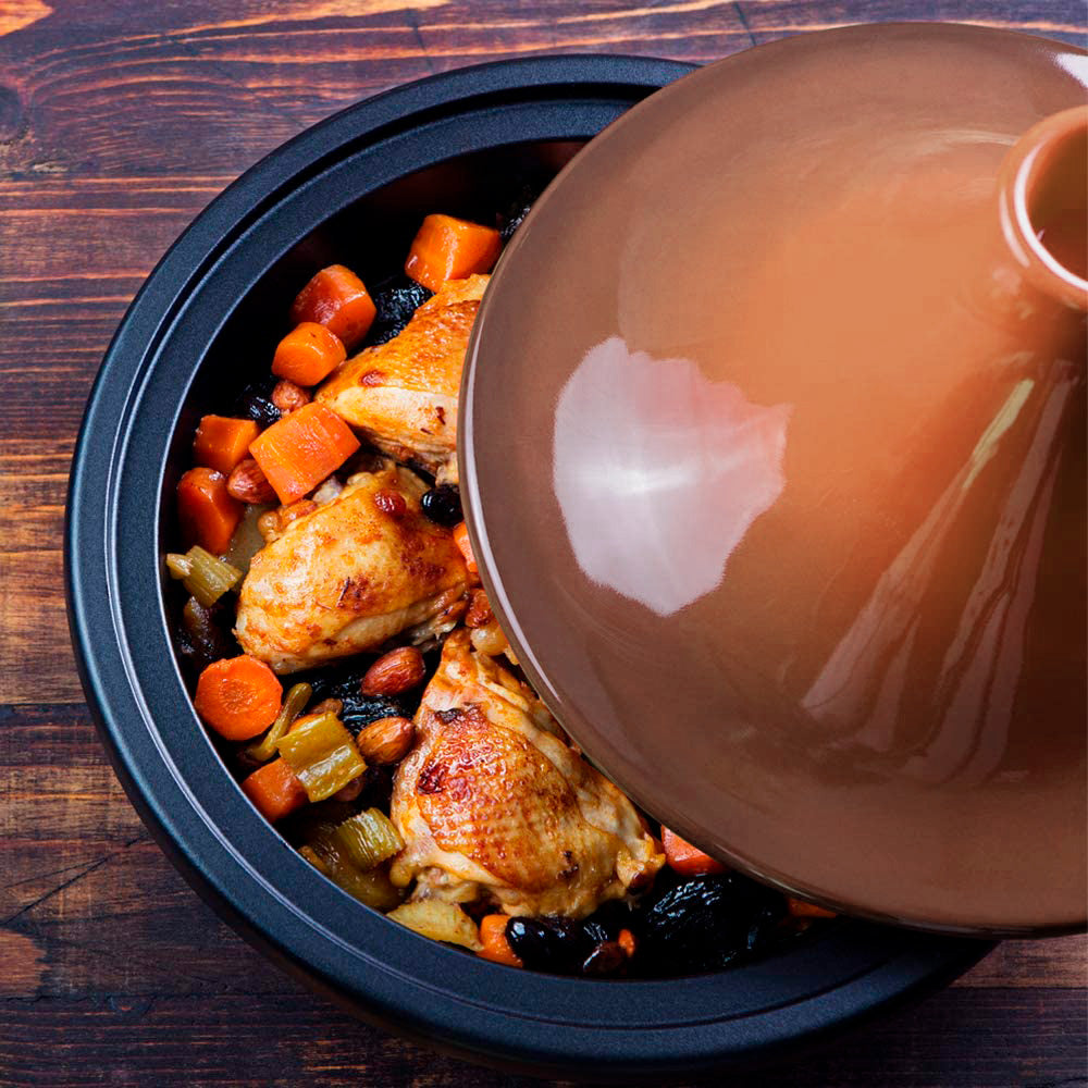 kook-moroccan-tagine-cast-iron-3-3-qt-enameled-cast-iron-base-with-ceramic-lid image 5