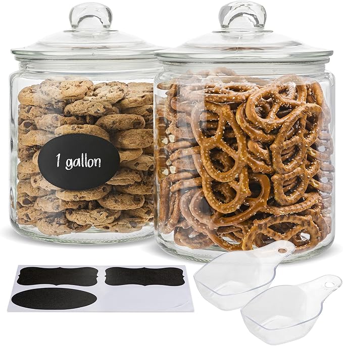 kook-set-of-2-glass-storage-containers-with-airtight-lids-pantry-bathroom-jars-w image 6