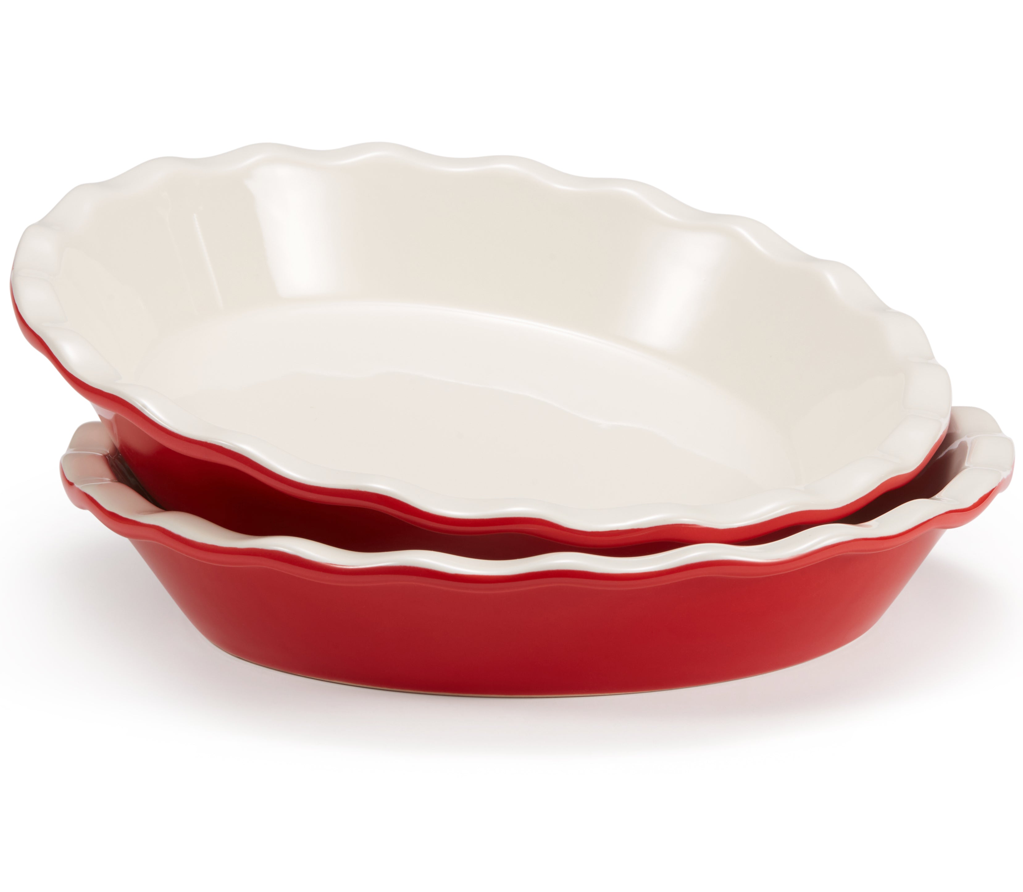kook-ceramic-deep-pie-dish-with-wave-edge-9-inch-durable-glossy image 1