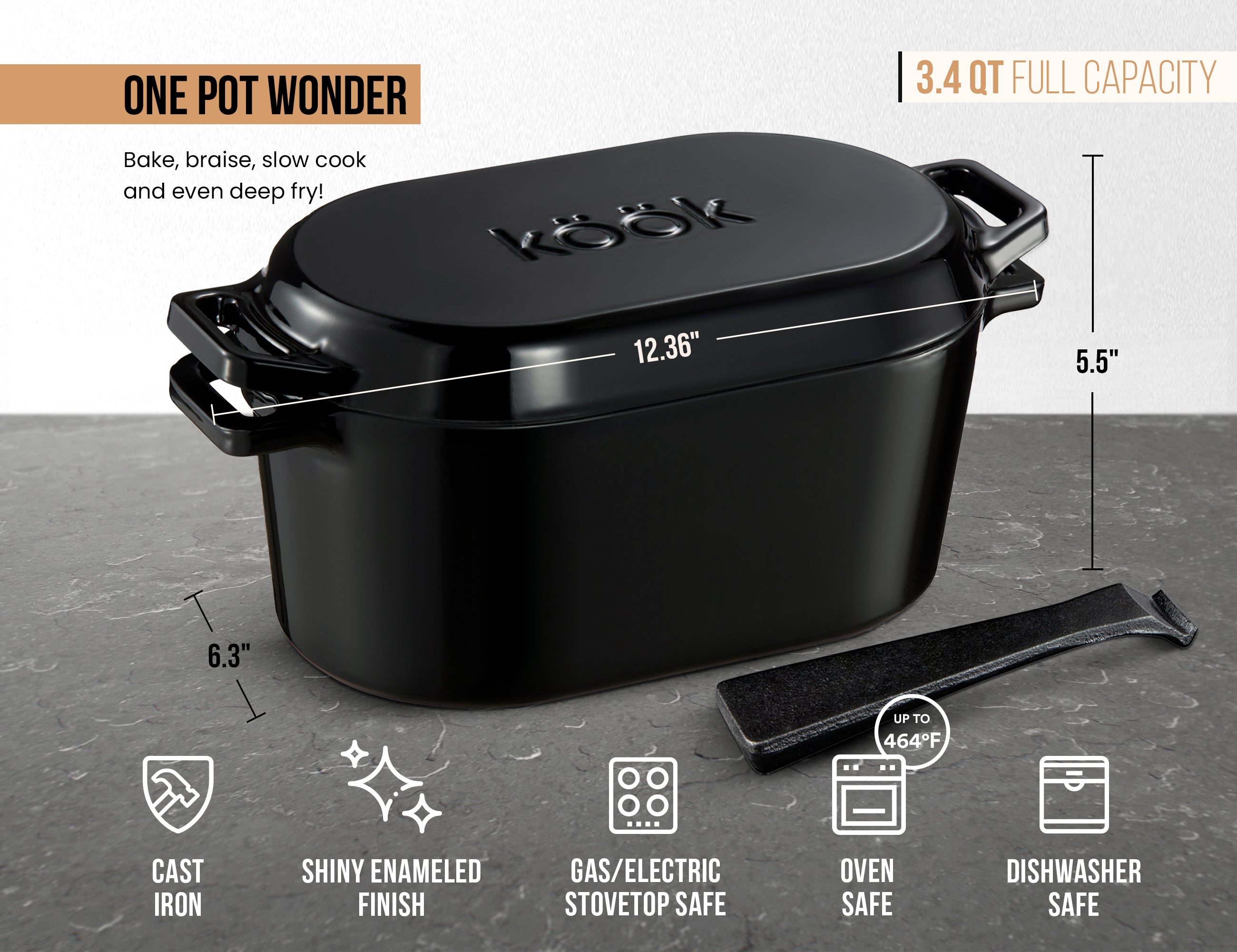 kook-sourdough-bread-baking-kit-with-dutch-oven-proofing-baskets-starter-tools-c image 6