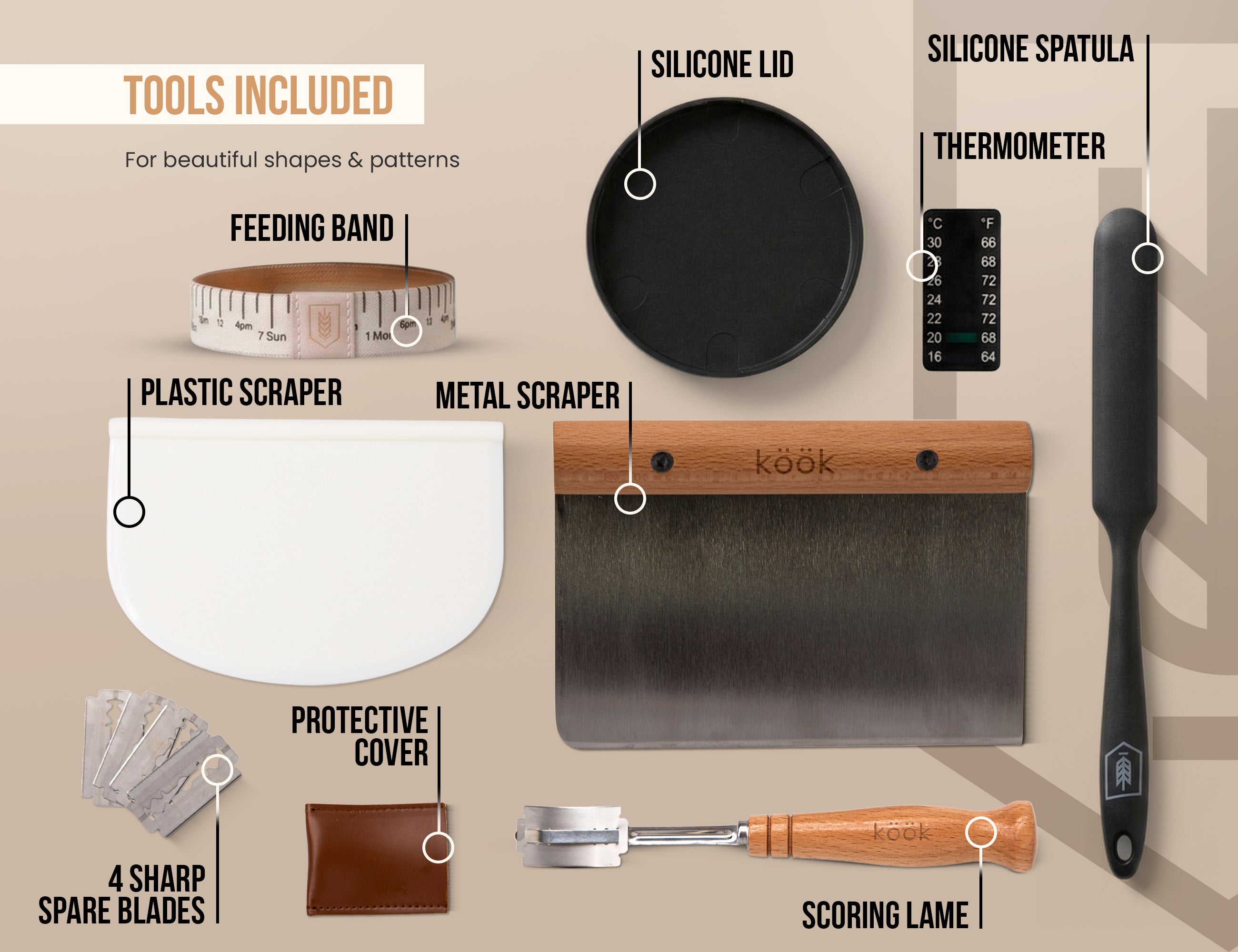 kook-sourdough-bread-baking-kit-with-dutch-oven-proofing-baskets-starter-tools-c image 3