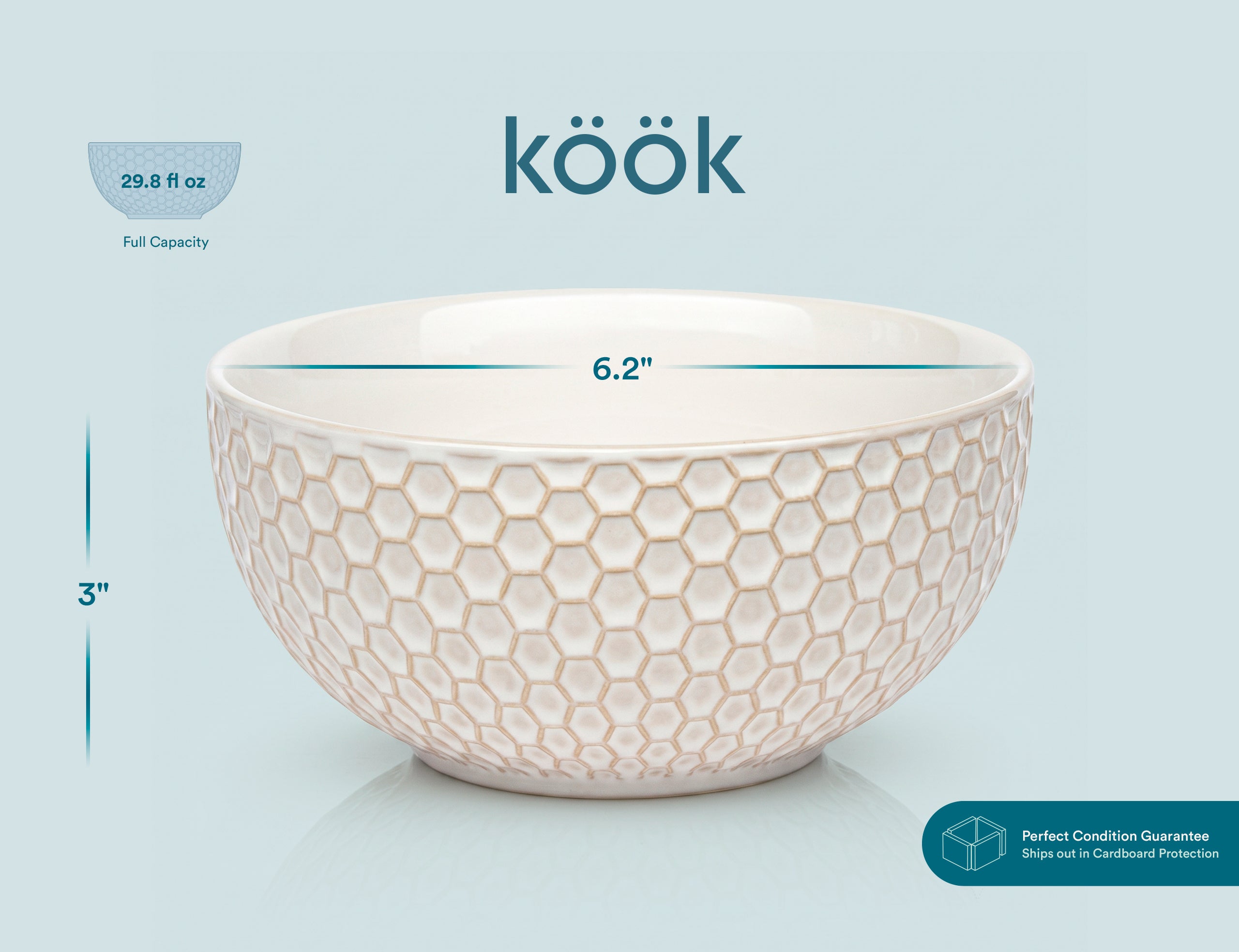 kook-narbonne-collection-soup-bowls-24-oz-set-of-4-ivory-stoneware-with-geometri image 5