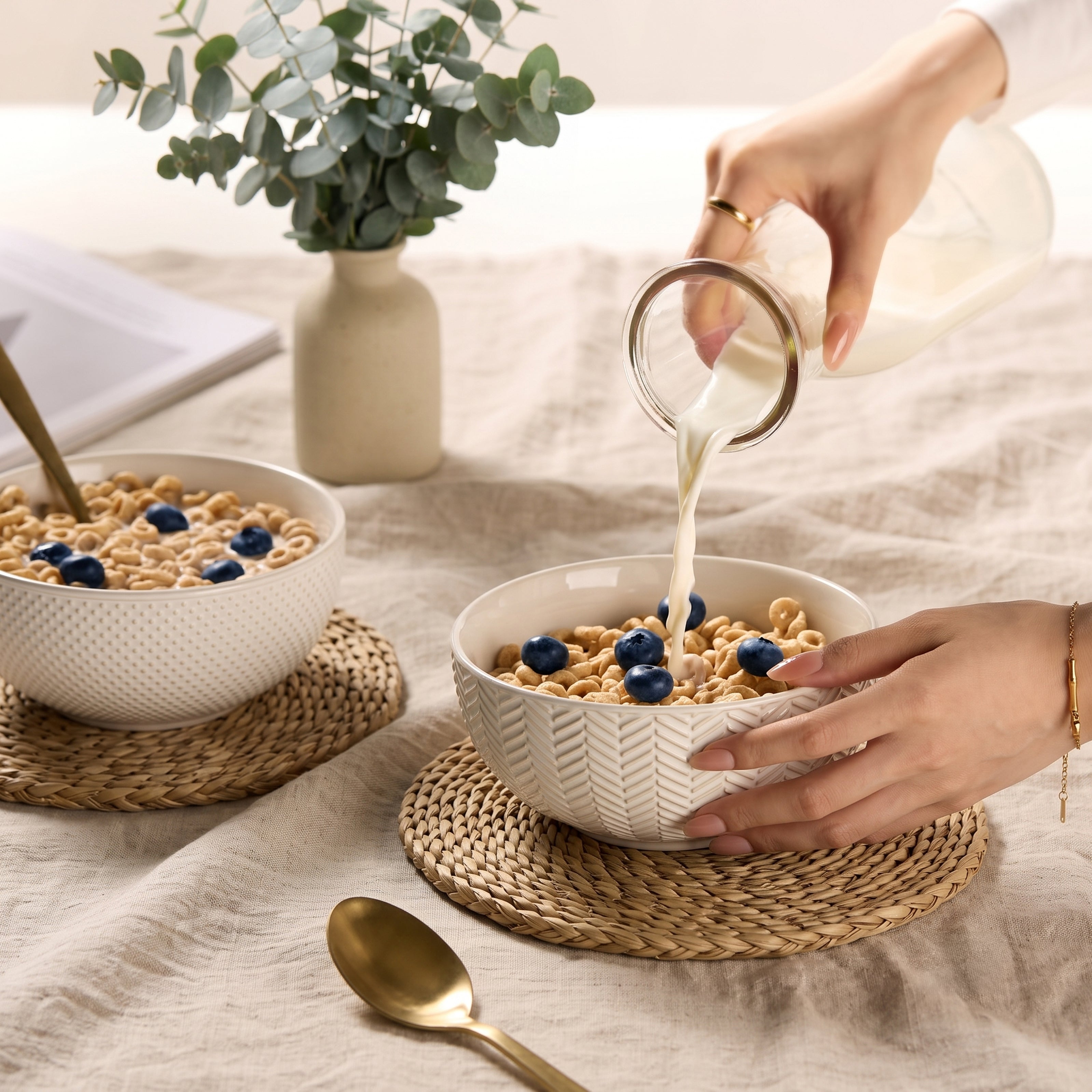 kook-narbonne-collection-soup-bowls-24-oz-set-of-4-ivory-stoneware-with-geometri image 3