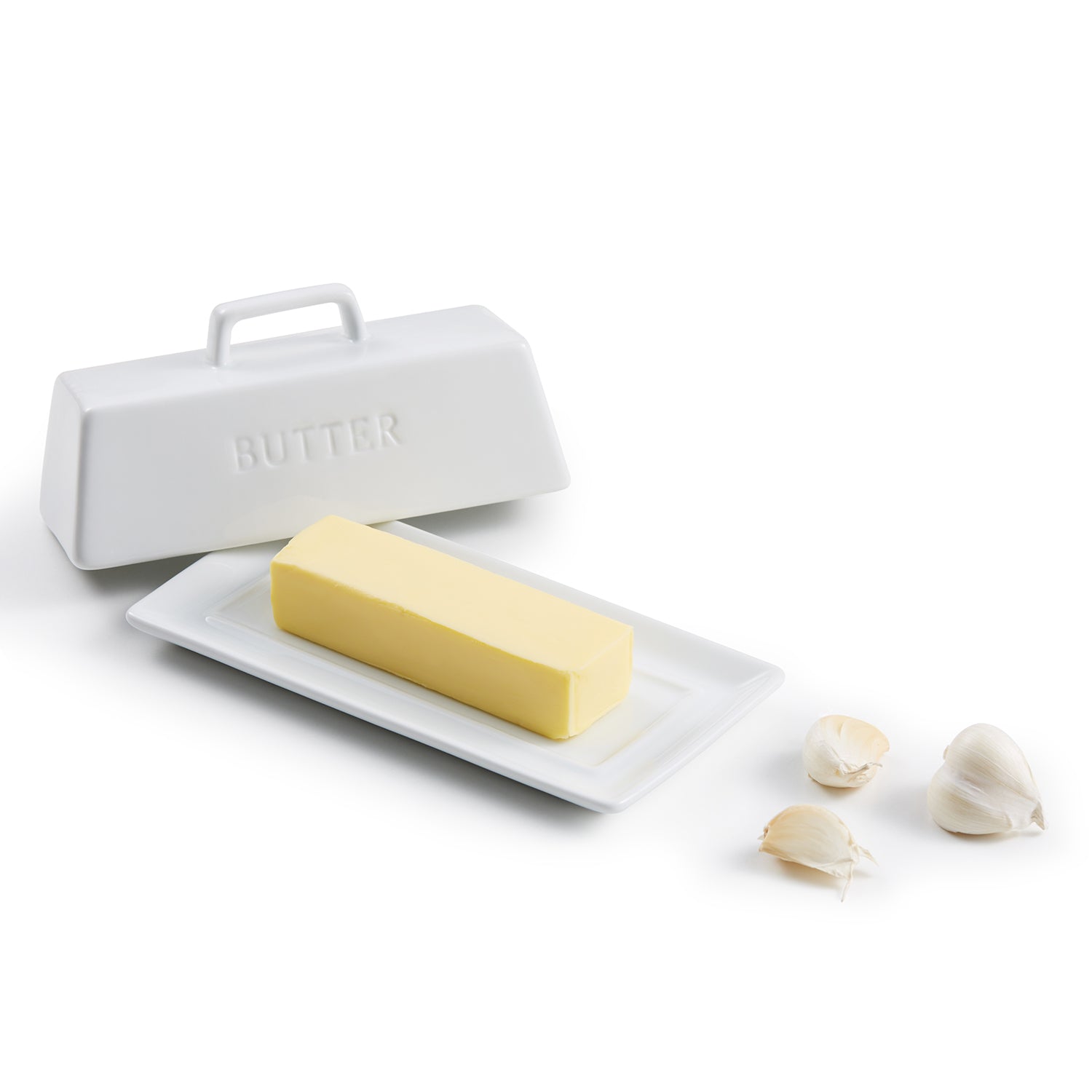 kook-ceramic-butter-dish-with-lid-1-stick-capacity-microwave-dishwasher-safe image 2
