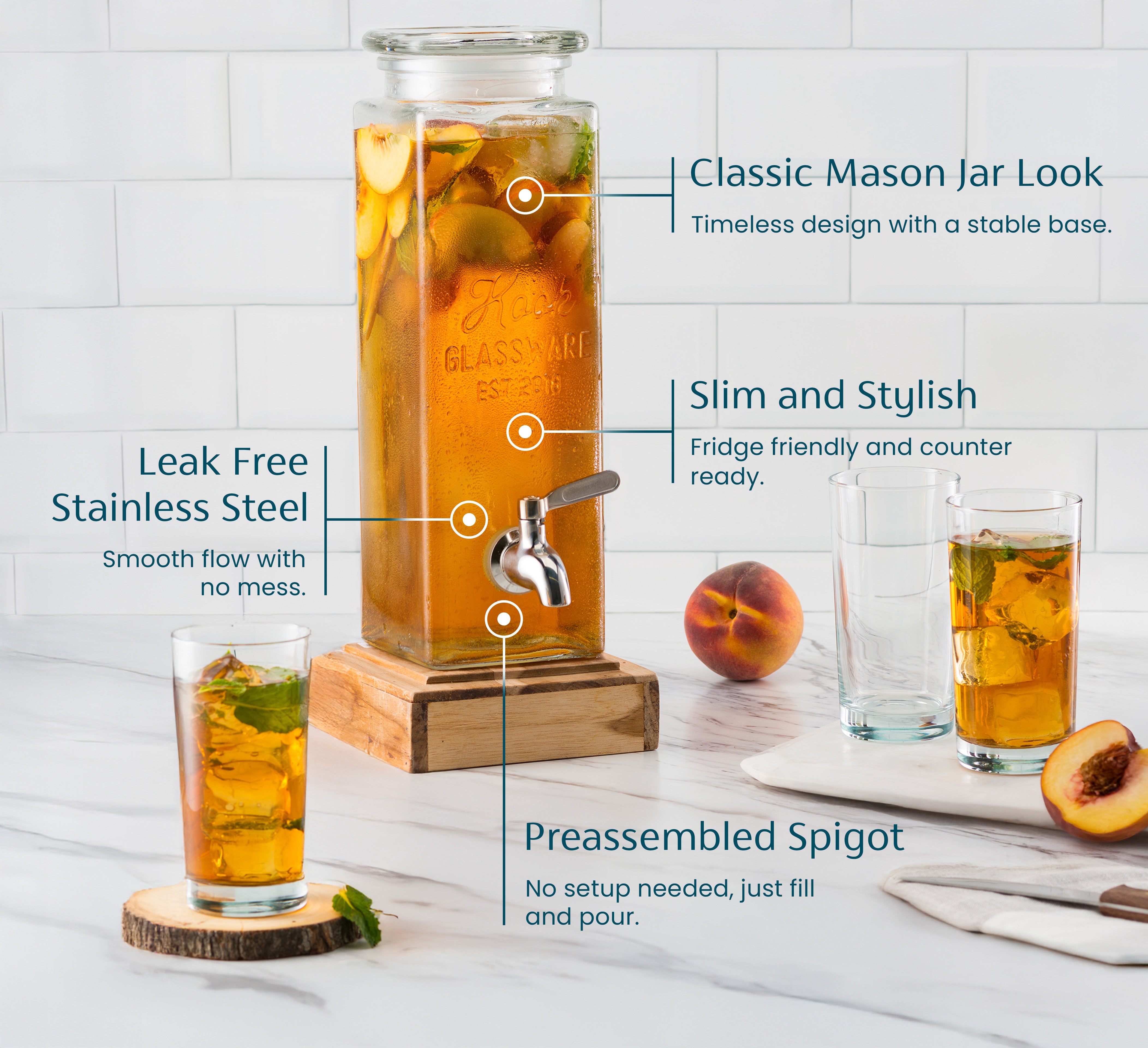 kook-glass-drink-dispenser-with-stainless-steel-spigot-80-oz-capacity image 4