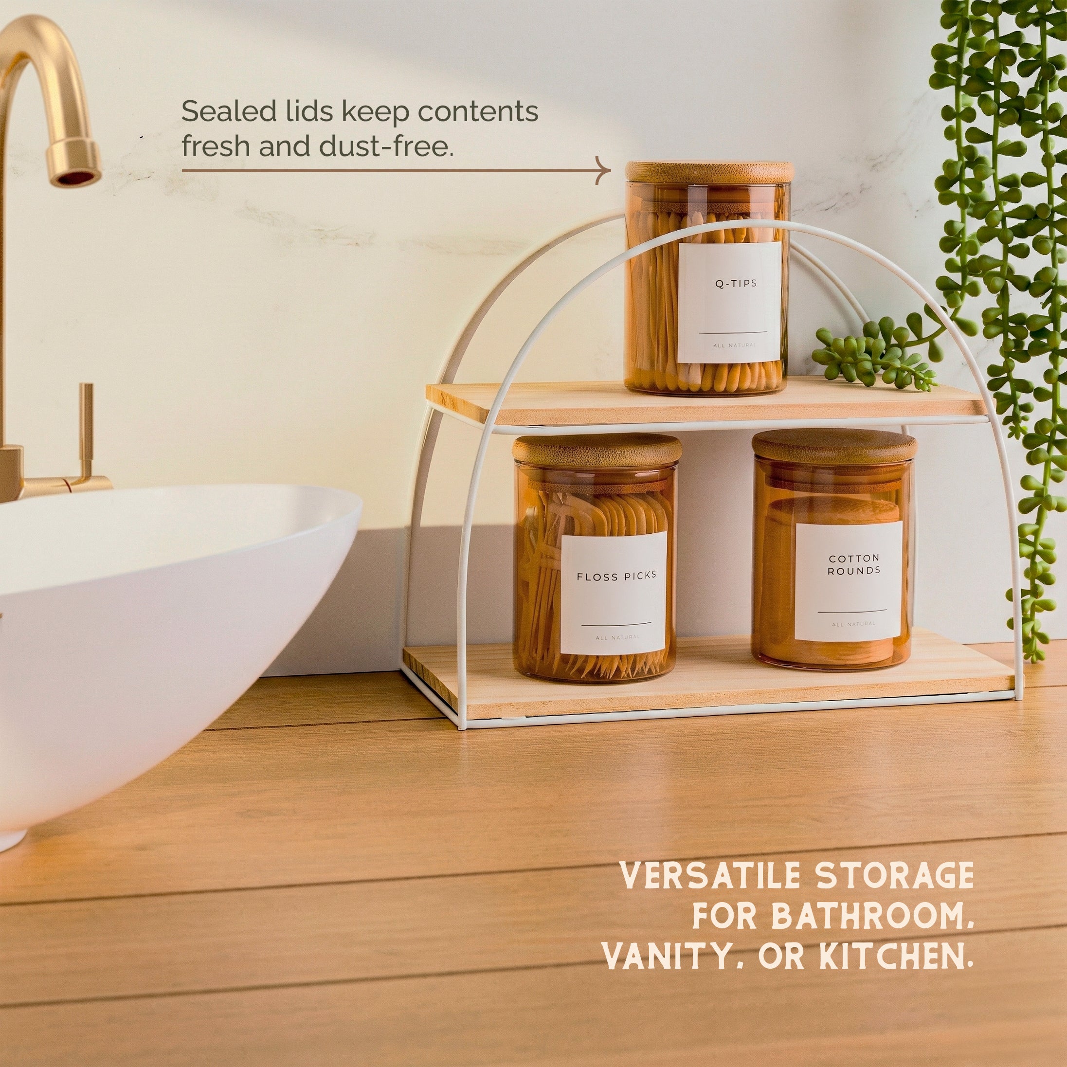 kook-mini-glass-apothecary-jars-with-bamboo-lids-set-of-3-10-oz-each image 5