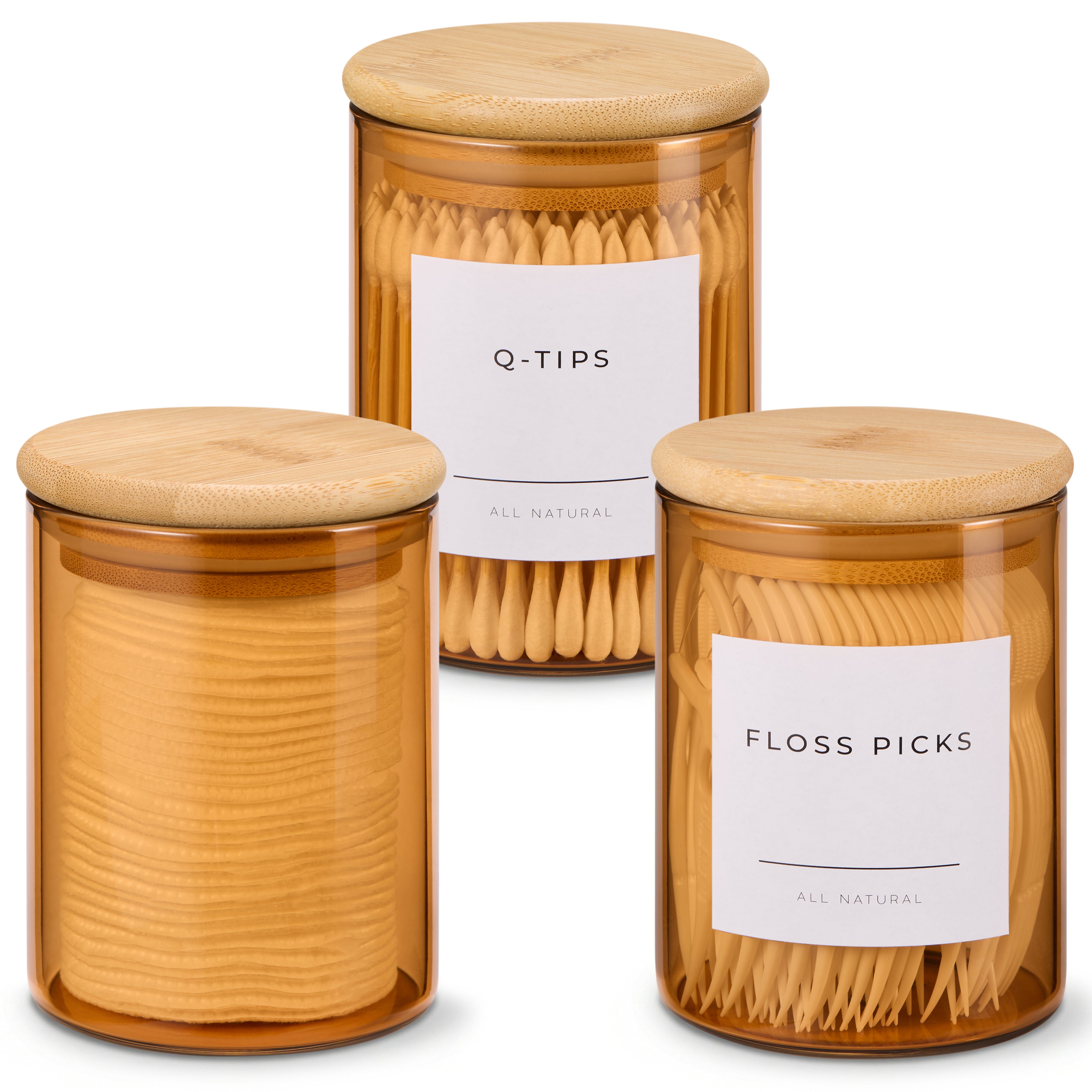 kook-mini-glass-apothecary-jars-with-bamboo-lids-set-of-3-10-oz-each image 4