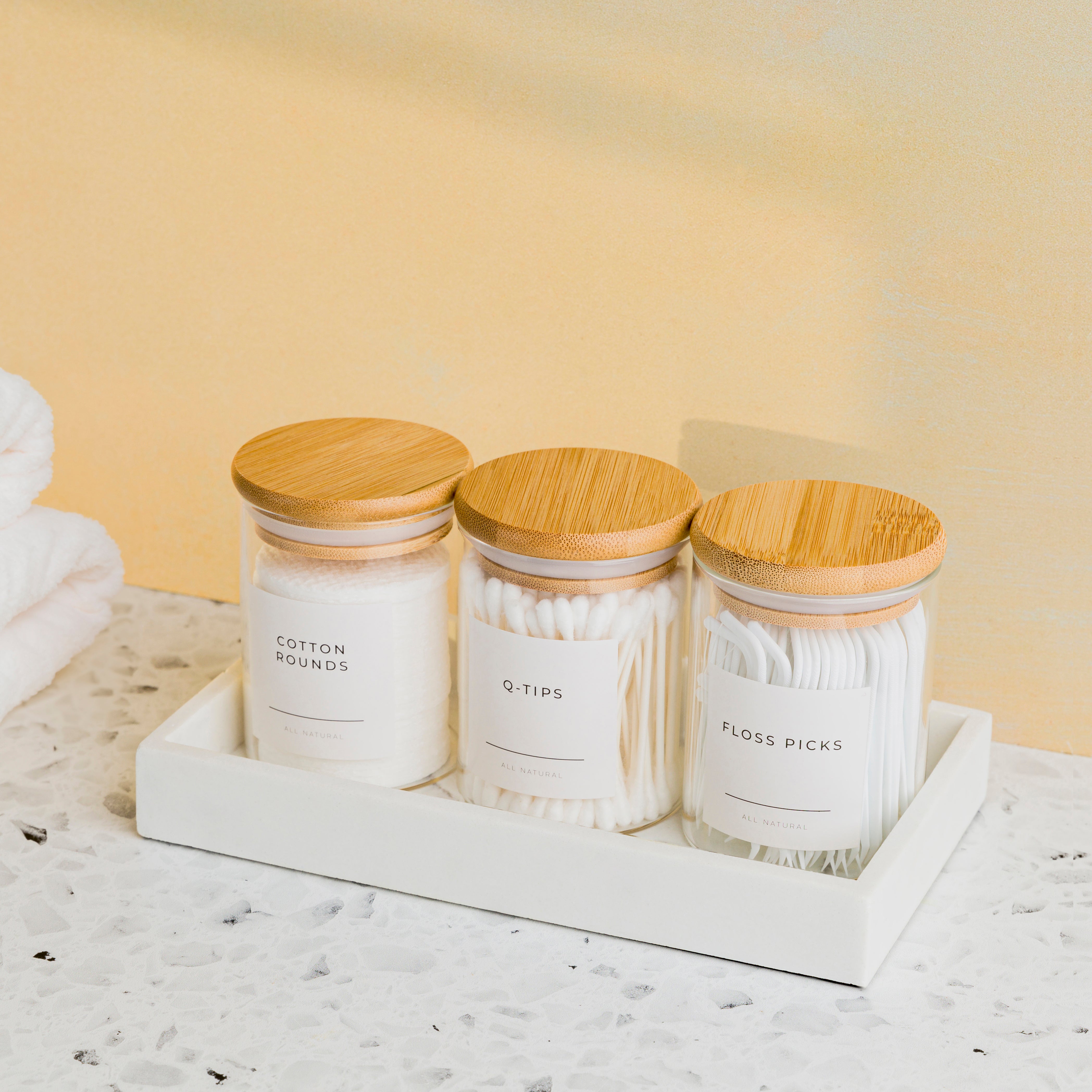 kook-mini-glass-apothecary-jars-with-bamboo-lids-set-of-3-10-oz-each image 2