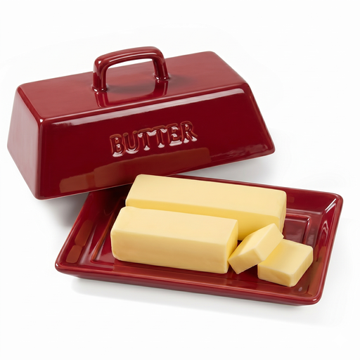kook-ceramic-extra-large-butter-dish-with-lid-white-holds-2-sticks image 6